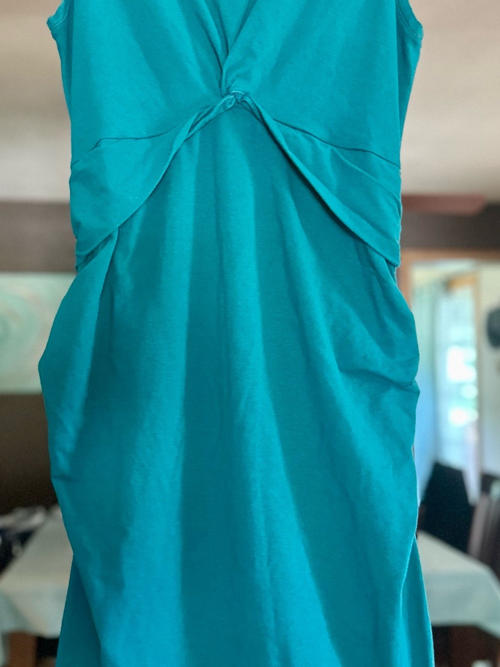 Old Navy Teal Maternity Sleeveless Twist-Front Dress